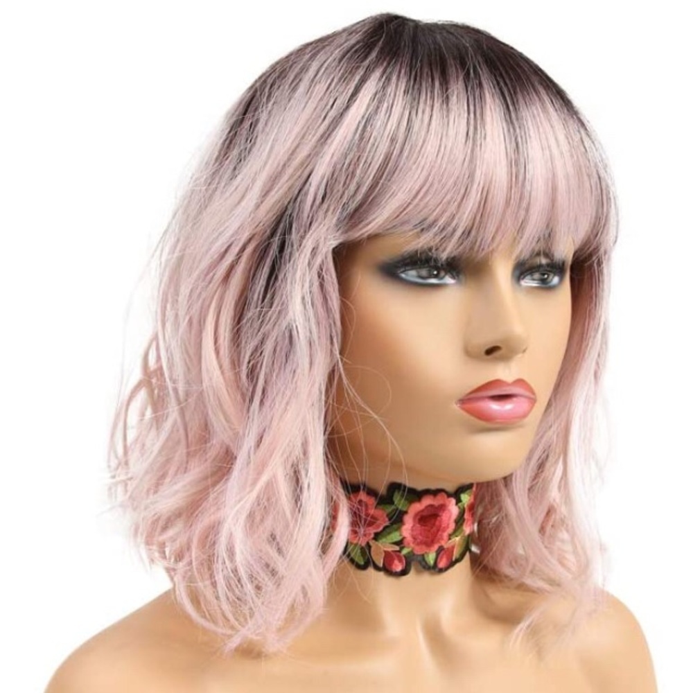 12inch Pink BOB Natural Wave Wigs
